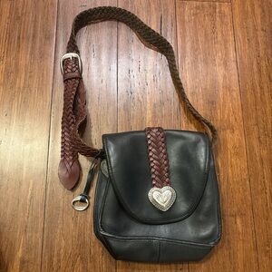 Black and Brown Leather Crossbody Bag